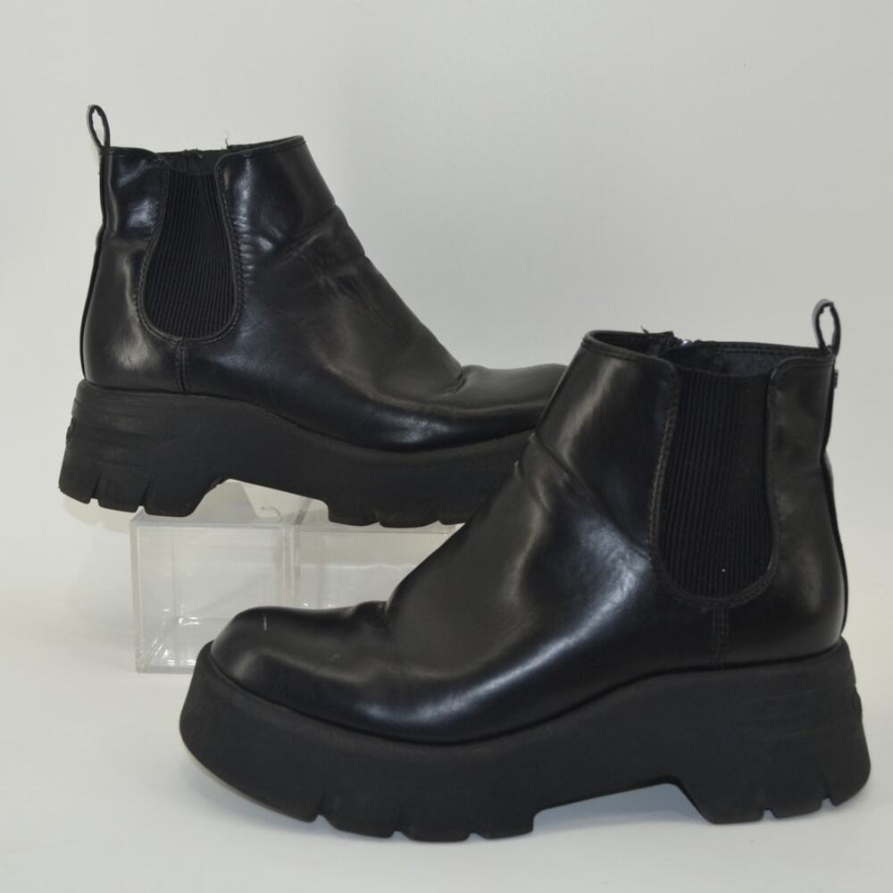 Sam & Libby Chunky Boots Whimsygothic Black Faux Leather 9.5